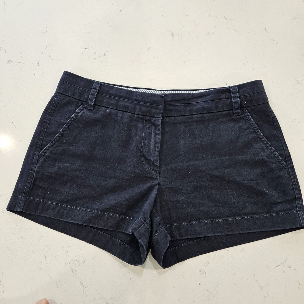 J Crew Chino Shorts Women’s 6 Navy Blue Broken In Cotton